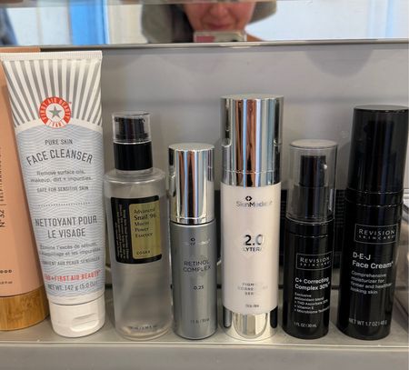 My complete morning + night skincare routine! It's taken me a year to perfect! Obsessed with every product! Some are more pricey while others are CHEAP (hello, snail serum!) but it's an amazing line-up and takes me only a few minutes. I use the products shown starting from left to right! I do NOT use the retinol in the morning and ONLY use it every other night! 💯

#LTKSeasonal #LTKbeauty #LTKU