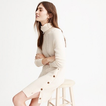 Cable-knit turtleneck sweater-dress | J.Crew US