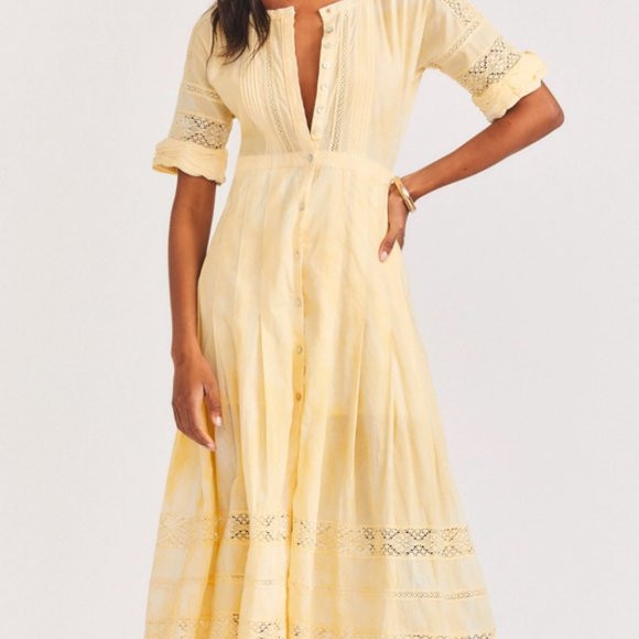 LoveShackFancy Butter Yellow Edie Minka Midi Maxi Dress - NEW - Sz 0 / P | Poshmark