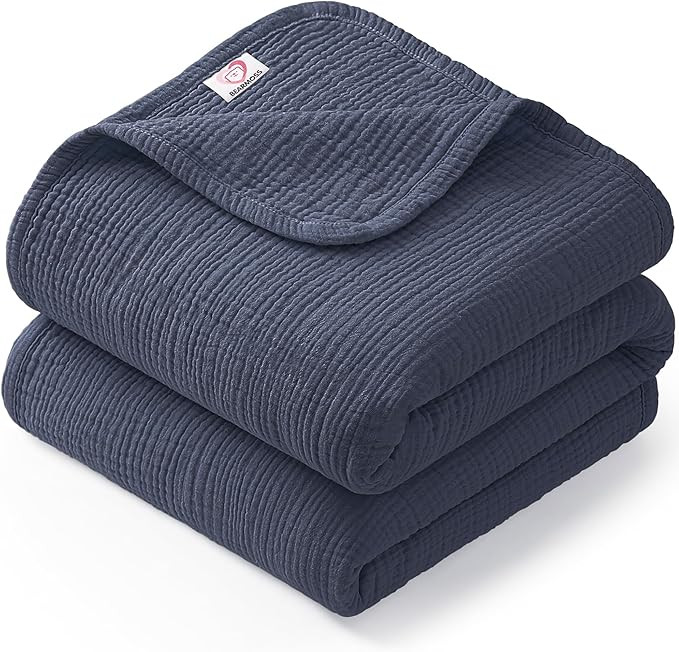 Bearmoss Muslin Baby Blanket, [100% Cotton] Baby Crib Blanket, 47x47 Inches Soft Breathable Toddl... | Amazon (US)