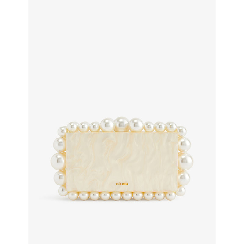 Cult Gaia Womens Ivory Eos Faux-Pearl and Acrylic Clutch Bag | Selfridges