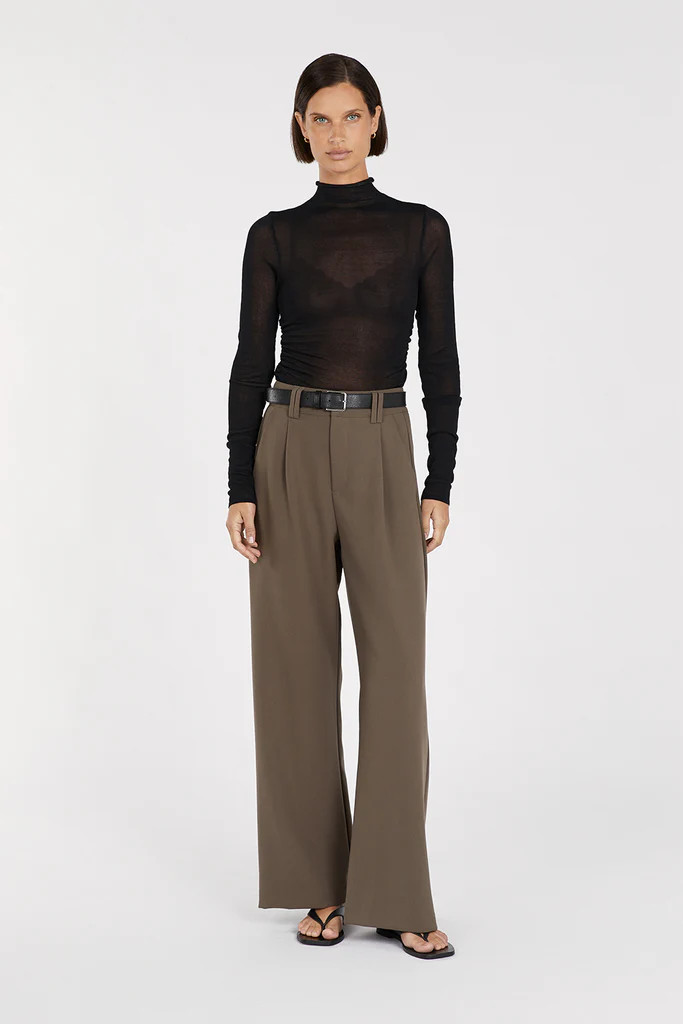 CONSTANCE BLACK LONG SLEEVE KNIT TOP | DISSH