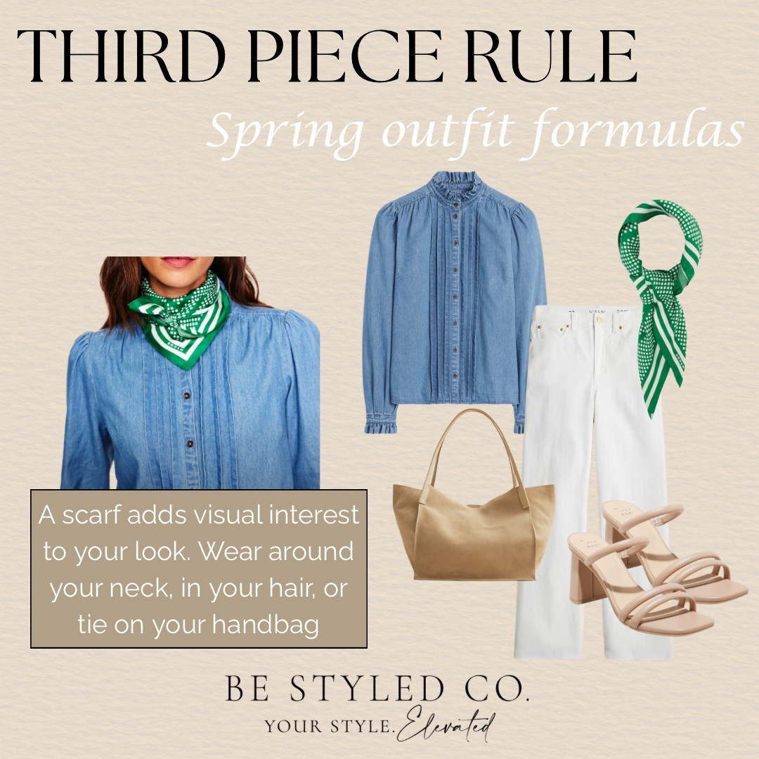 While a top and bottom create the foundation of any outfit, adding a third piece introduces that extra layer of polish and personality that takes your look from basic to effortlessly styled. Try adding a scarf, great to add color to a neutral look too! 

#LTKStyleTip #LTKOver40