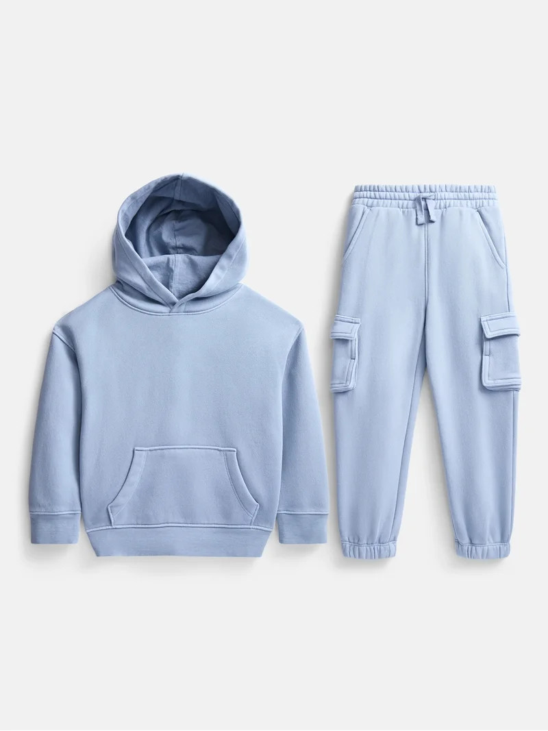 Wonder Nation Toddler Boys Fleece Hoodie and Cargo Pants Set, 2 Piece, Sizes 12M-5T | Walmart (US)