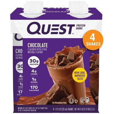 Quest Nutrition Ready To Drink Protein Shake Chocolate Non-Caffeinated - 44 fl oz/4ct | Target