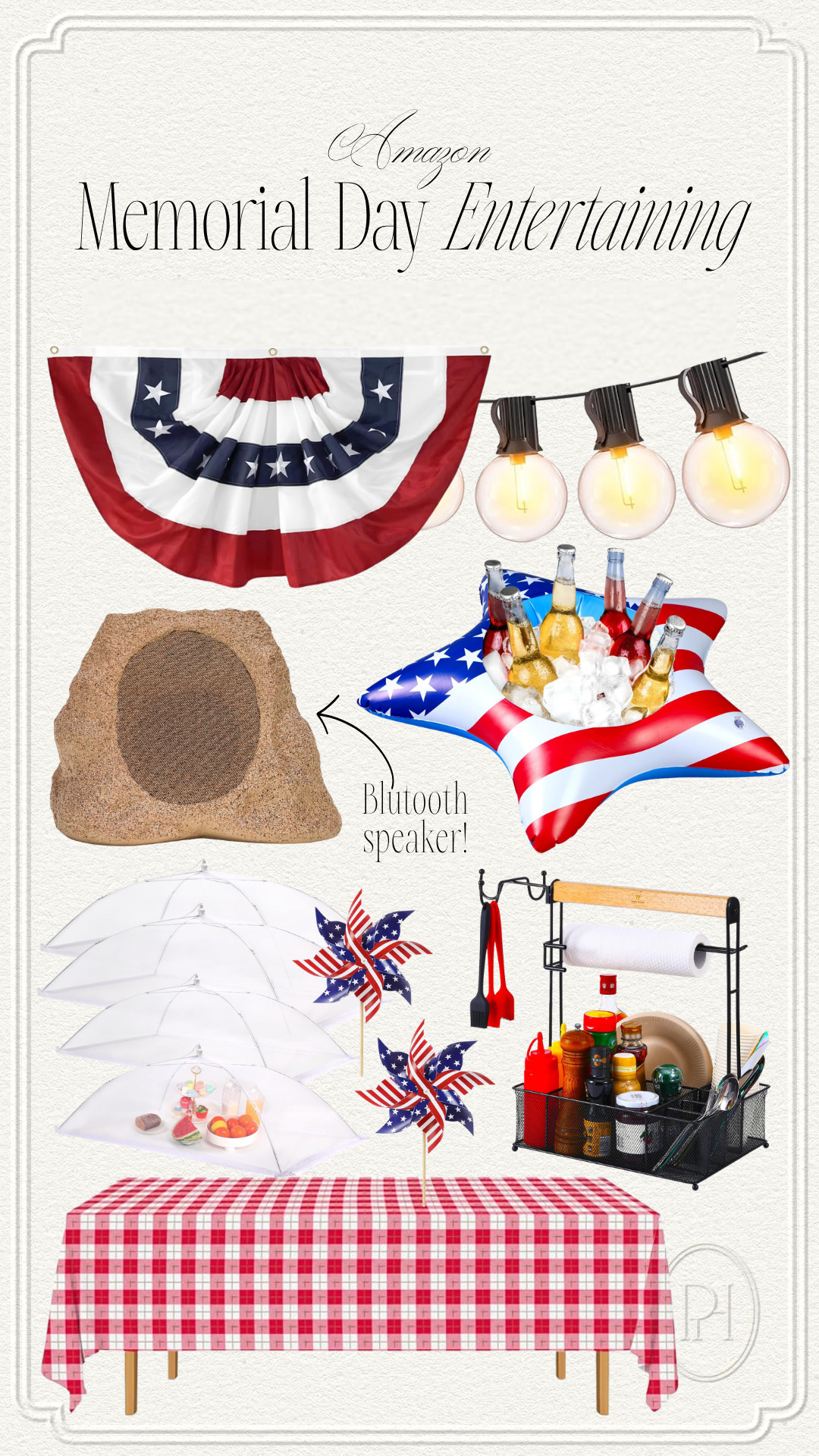 My top picks for Memorial Day entertaining from Amazon!

Memorial Day decor, bunting flags, floating coolers, inflatable cooler star cooler, red, white, and blue, stars and stripes, gingham tablecloth, picnic tablecloth, barbecue, outdoor hosting, outdoor entertaining, bluetooth speaker, pinwheels, bug nets, food covers, bistro lights, cafe lights, outdoor string lights, cookout must haves 

 #LTKSeasonal #LTKHome