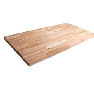 HARDWOOD REFLECTIONS 6 ft. L x 25 in. D Unfinished Acacia Solid Wood Butcher Block Countertop Wit... | The Home Depot