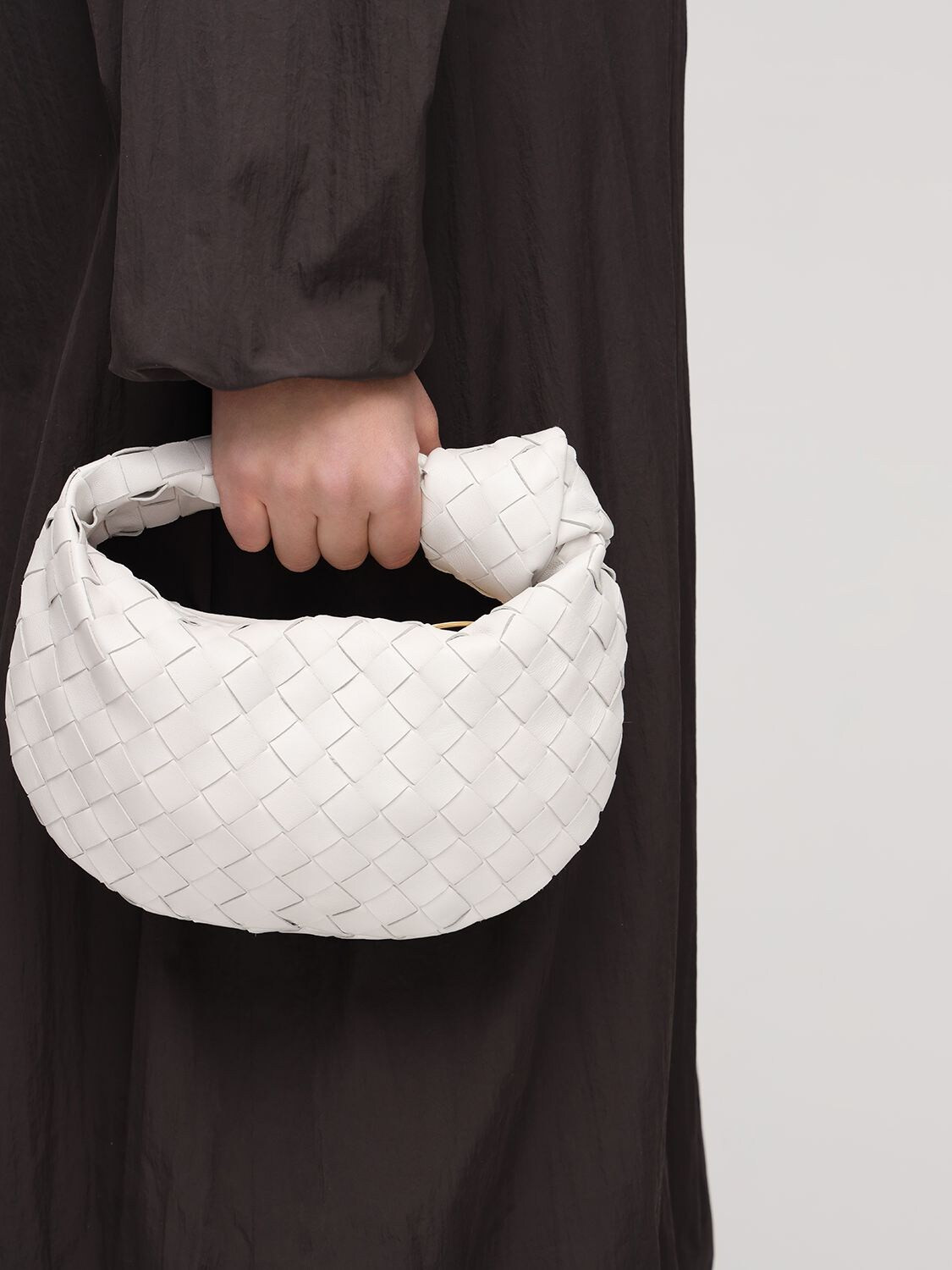Bottega Veneta - Mini jodie intrecciato leather bag - Chalk | Luisaviaroma | Luisaviaroma