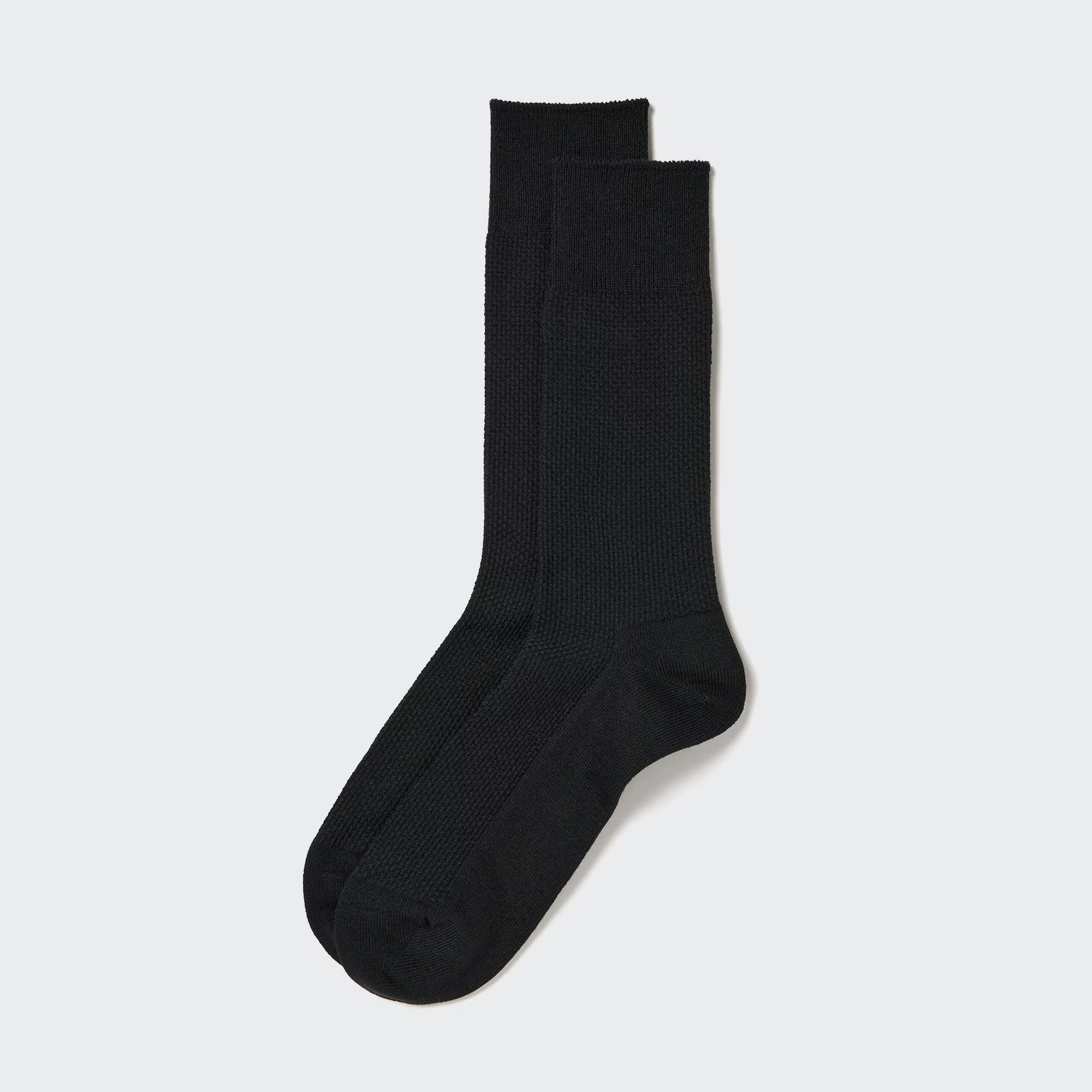 Men's SUPIMA Cotton Blend Pique Socks Black US8-US11 UNIQLO US | UNIQLO (US)