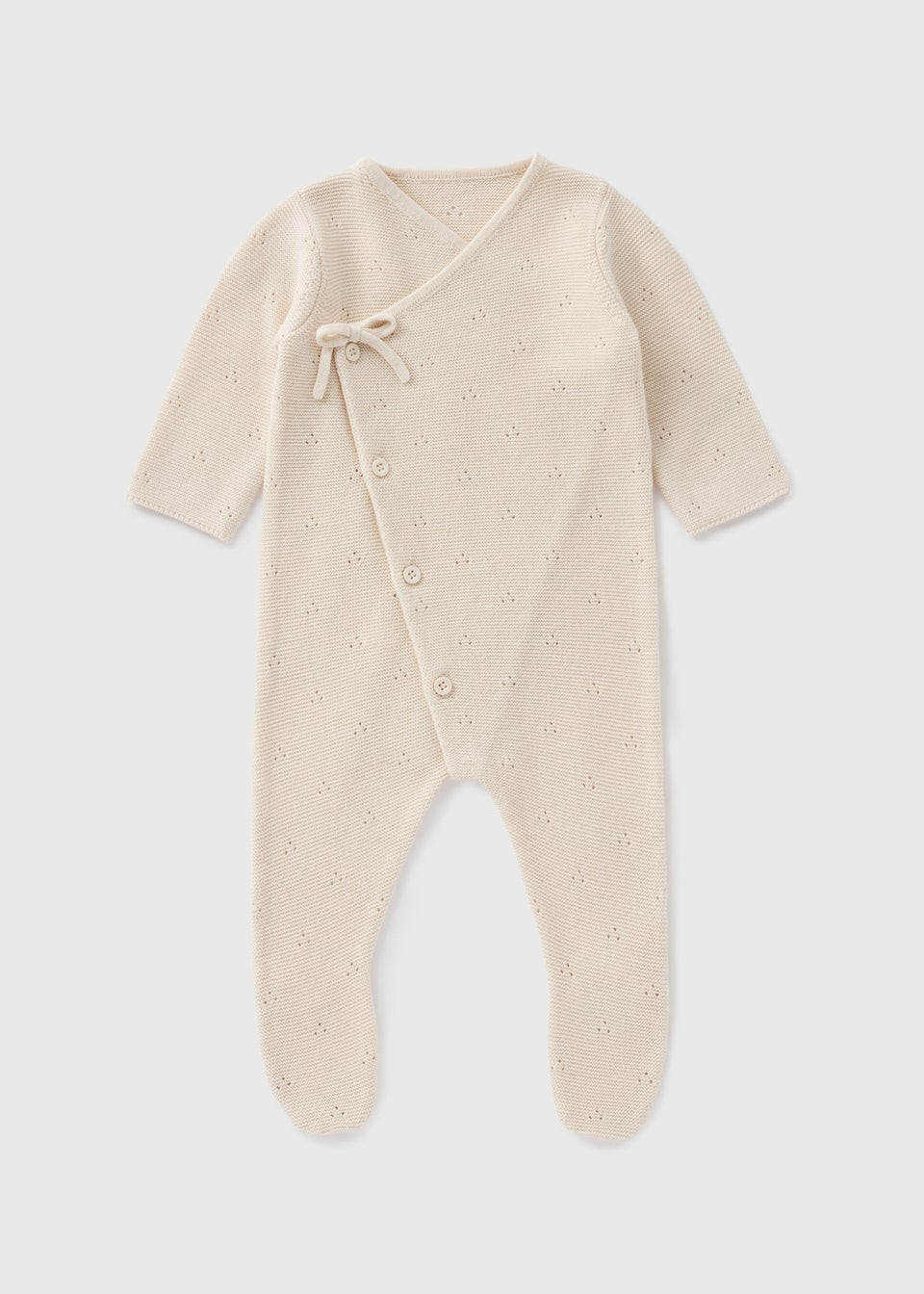 Baby Cream Knitted Wrap Sleepsuit (Newborn-12mths) | Matalan (UK)