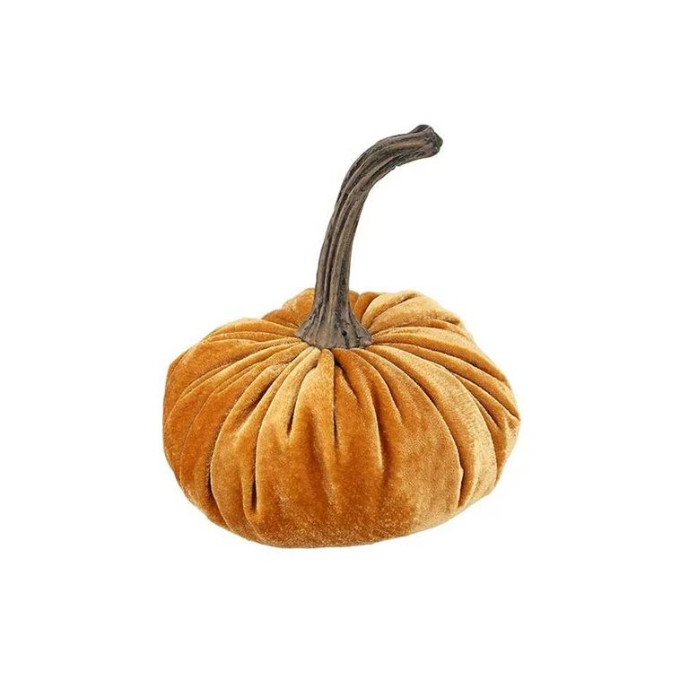 JMKQLZ 5.9 in Artificial Fabric Pumpkin Decoration for Fall Thanksgiving Hallween - Gold | Walmart (US)