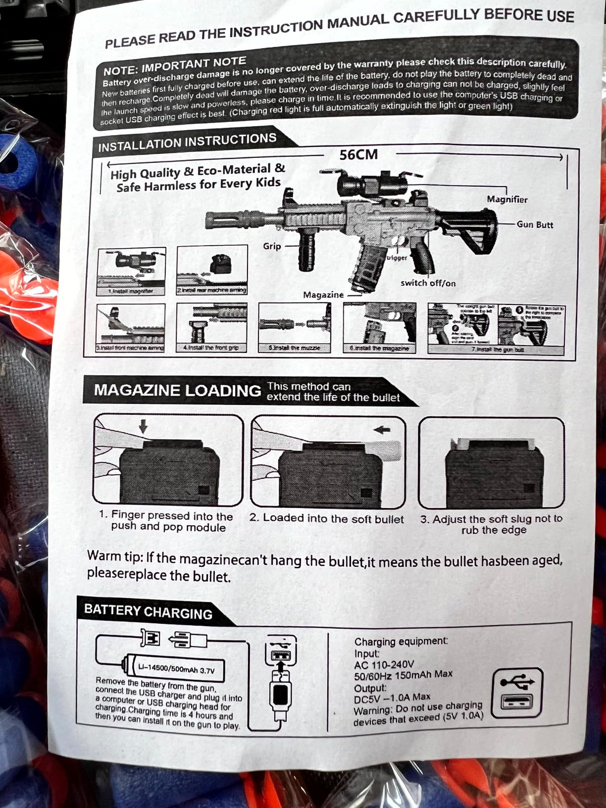 Amazon.com: Realistic Toy Foam Blaster Gun - Electric Sniper Rifle with Scope 120 Soft Bullets 3 ... | Amazon (US)