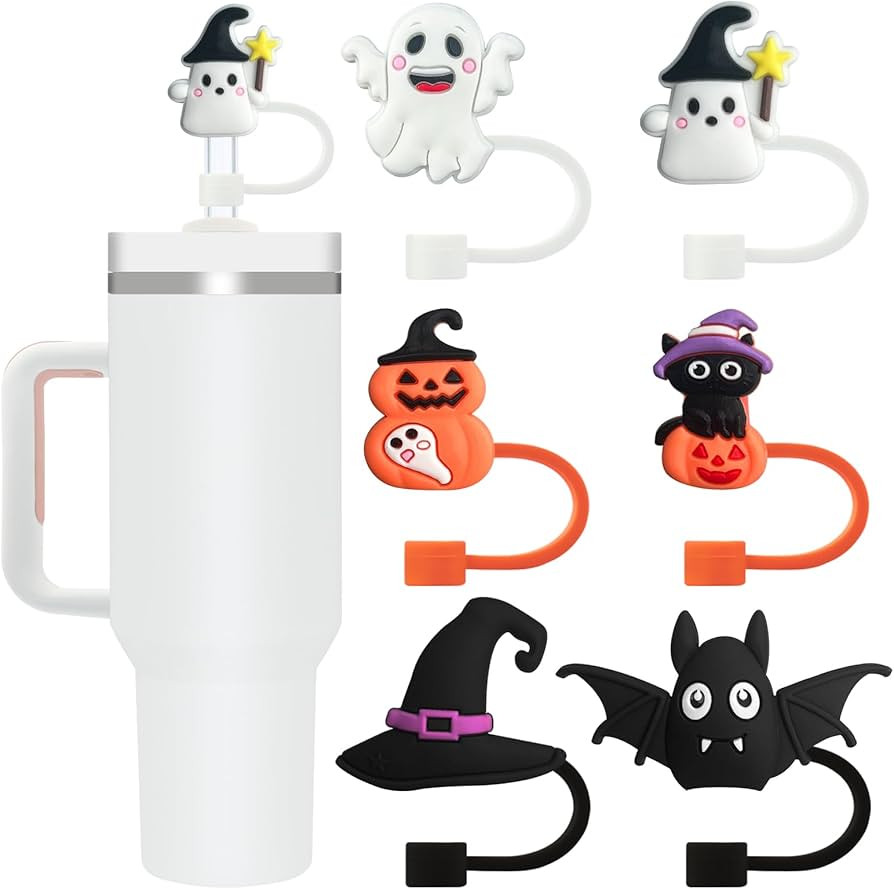IOKUKI 6 PCS Halloween Straw Toppers for Stanley 30&40 Oz Tumbler, 10mm/04in Straw Covers Cap for... | Amazon (US)