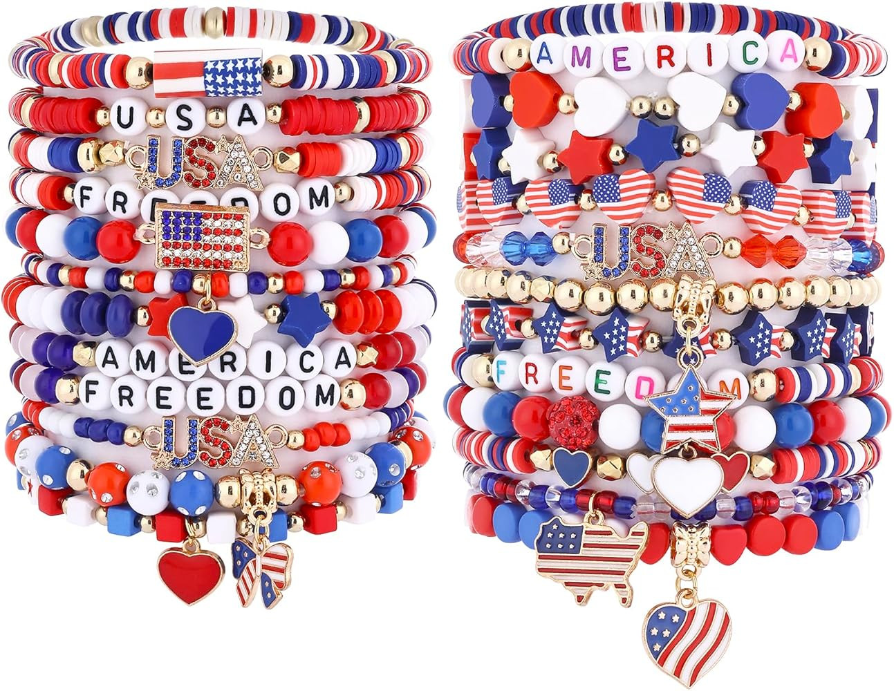 Taouzi 24 Pieces Surfer Heishi Bracelets for Women Handmade Stackable Stretch Friendship Bracelet... | Amazon (US)