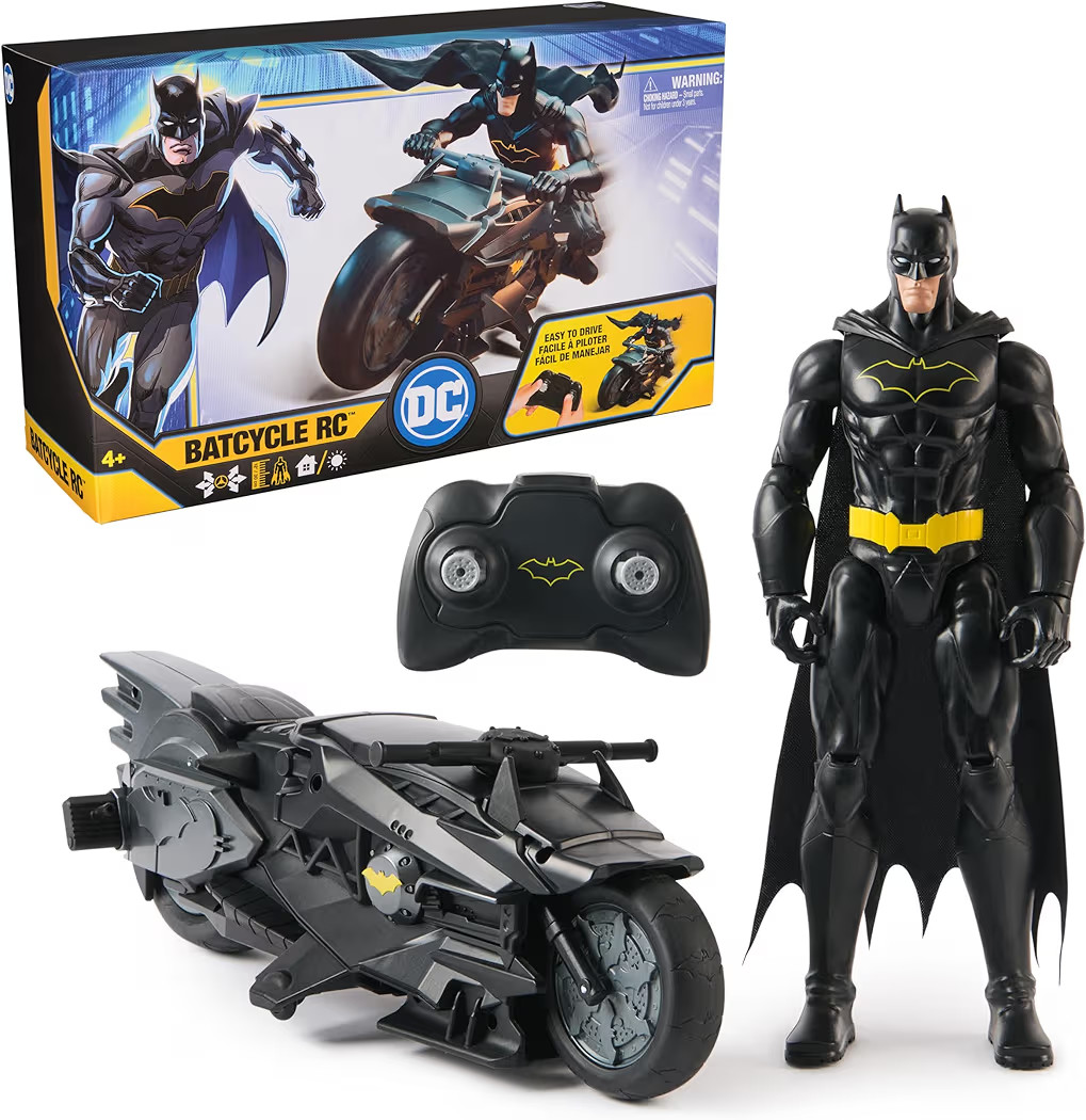 DC Comics, Batman Stealth Remote Control Batcycle with 12" Batman Action Figure, Super Hero Kids ... | Amazon (US)