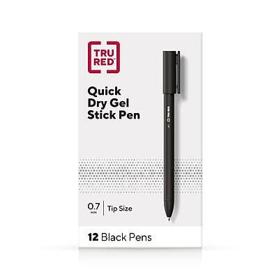 TRU RED - Quick Dry Gel Pens, Medium Point, 0.7mm, Dozen (TR54480) - Black | Best Buy U.S.