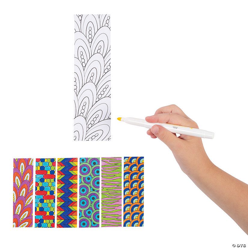 Color Your Own Cool Doodle Bookmarks - 12 Pc. | Oriental Trading Company