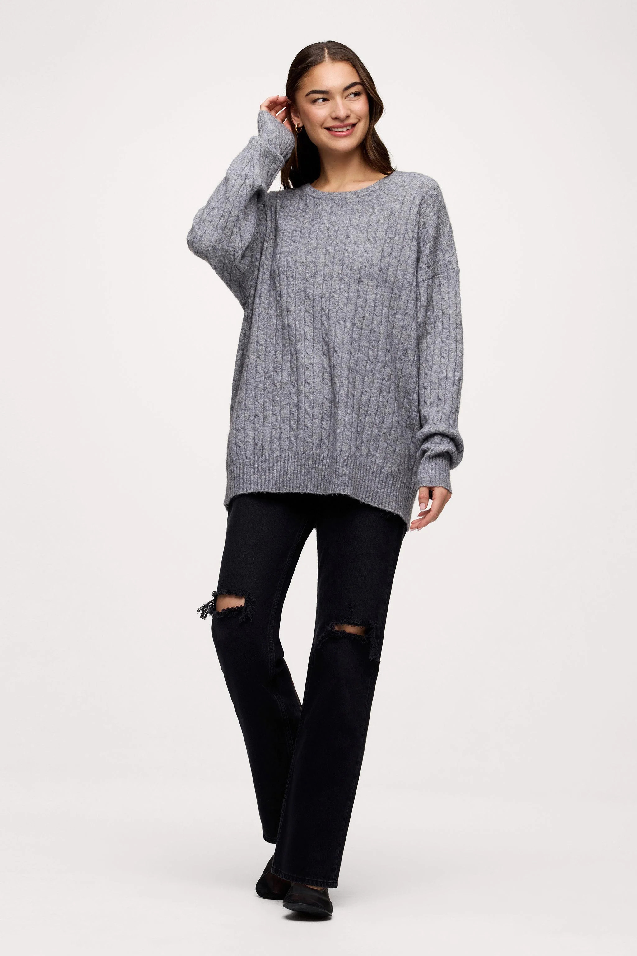 Cozy Knit
      
    
  
  Cable Crewneck Sweater | nuuds