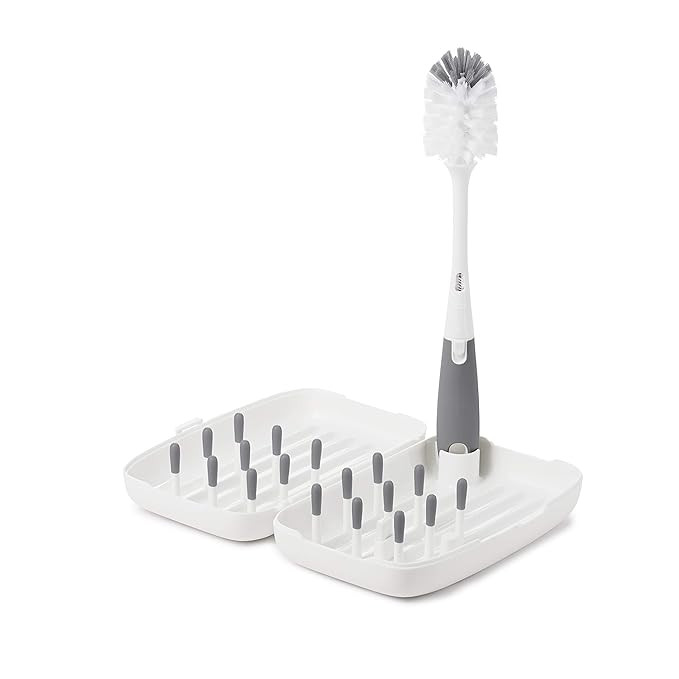 OXO Tot Travel Size Drying Rack with Bottle Brush- Gray | Amazon (US)
