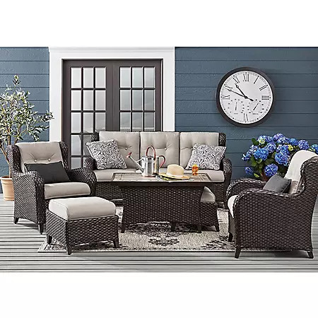 Member's Mark Agio Heritage 6-Piece Deep Seating Set with Sunbrella Fabric - Dove | Sam's Club