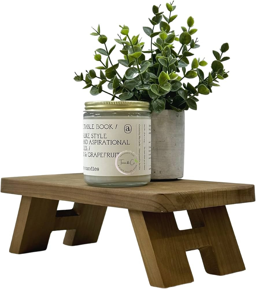 Teeovo&Co Wood Riser - Decorative Farmhouse Tray Riser, Wooden Pedestal Mini Display Stool for Ce... | Amazon (US)