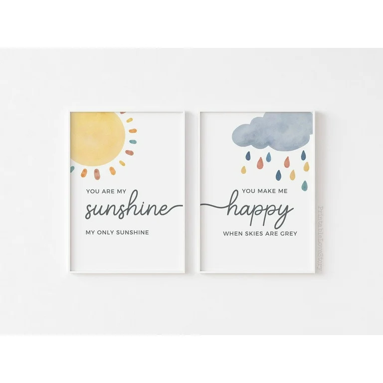 UNFFRAMED You are my sunshine my only sunshine,nursery prints,Neutral nursery decor,Nursery wall ... | Walmart (US)