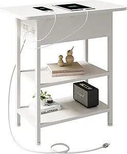 LIDYUK End Table with Charging Station, Flip Top Side Table with USB Ports and Outlets, Nightstan... | Amazon (US)