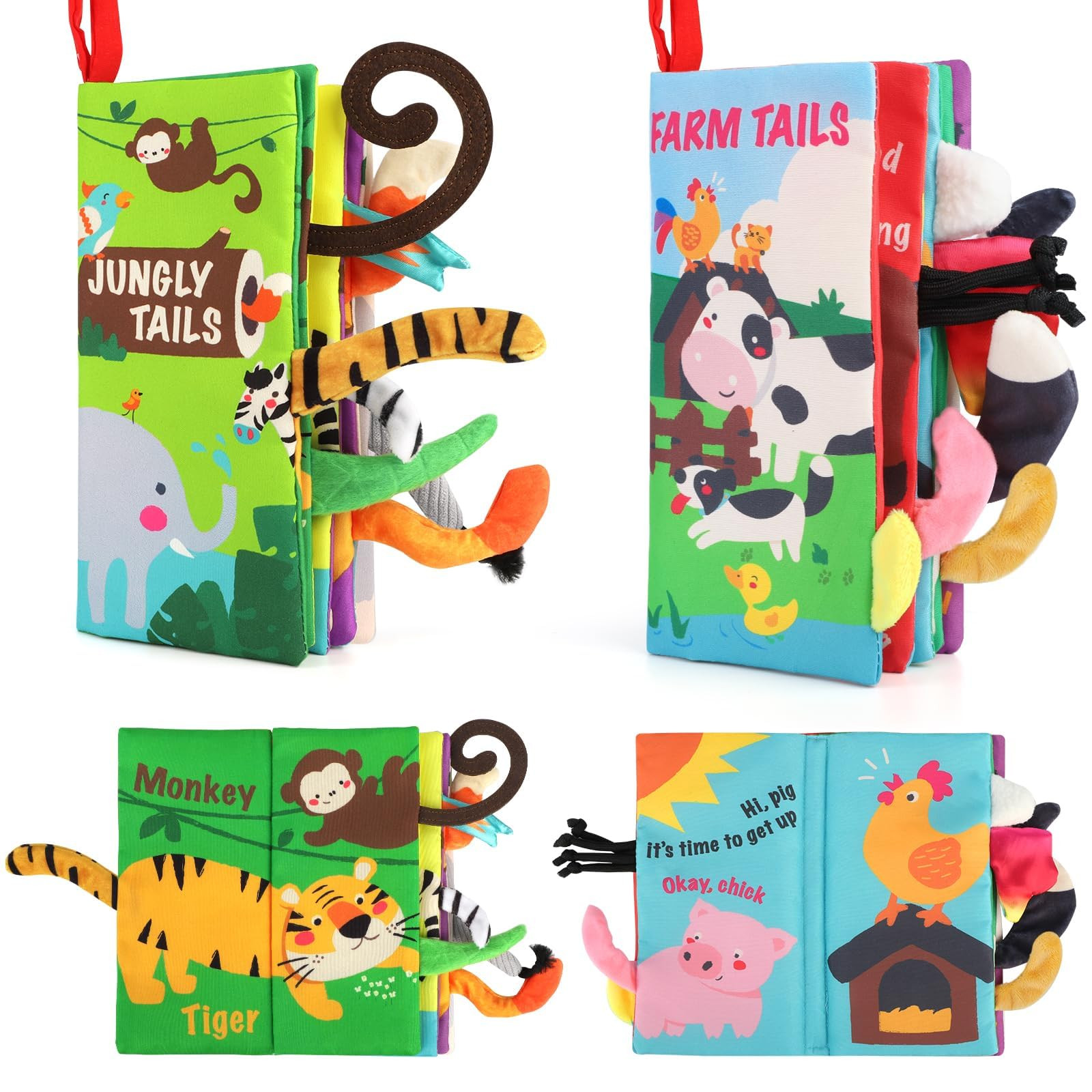 beiens Baby Books 0-6 Months, 2PCS Baby Toys 0-3-6-12-18 Months, Touch Feel Sensory Cloth Crinkle... | Amazon (CA)