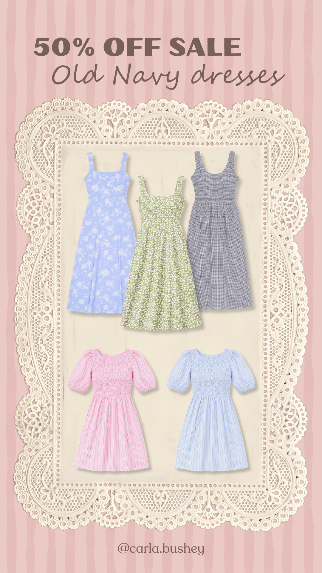 50% OFF ALL DRESSES NOW AT OLD NAVY🚨

Love all of these options for Spring & Summer!!🥰



Spring outfits 2026, spring dresses, easter dress women, easter outfits women, date night outfits, seasonal, carla.bushey 

 #LTKSeasonal #LTKSaleAlert