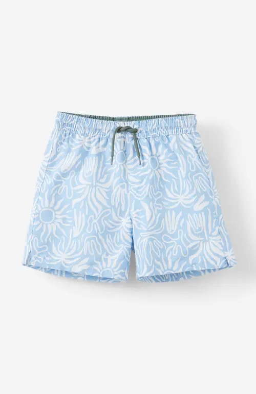 Cotton On Kids Kid's Bailey Board Short in Shadow Blue Palm Swirl at Nordstrom, Size 4T | Nordstrom