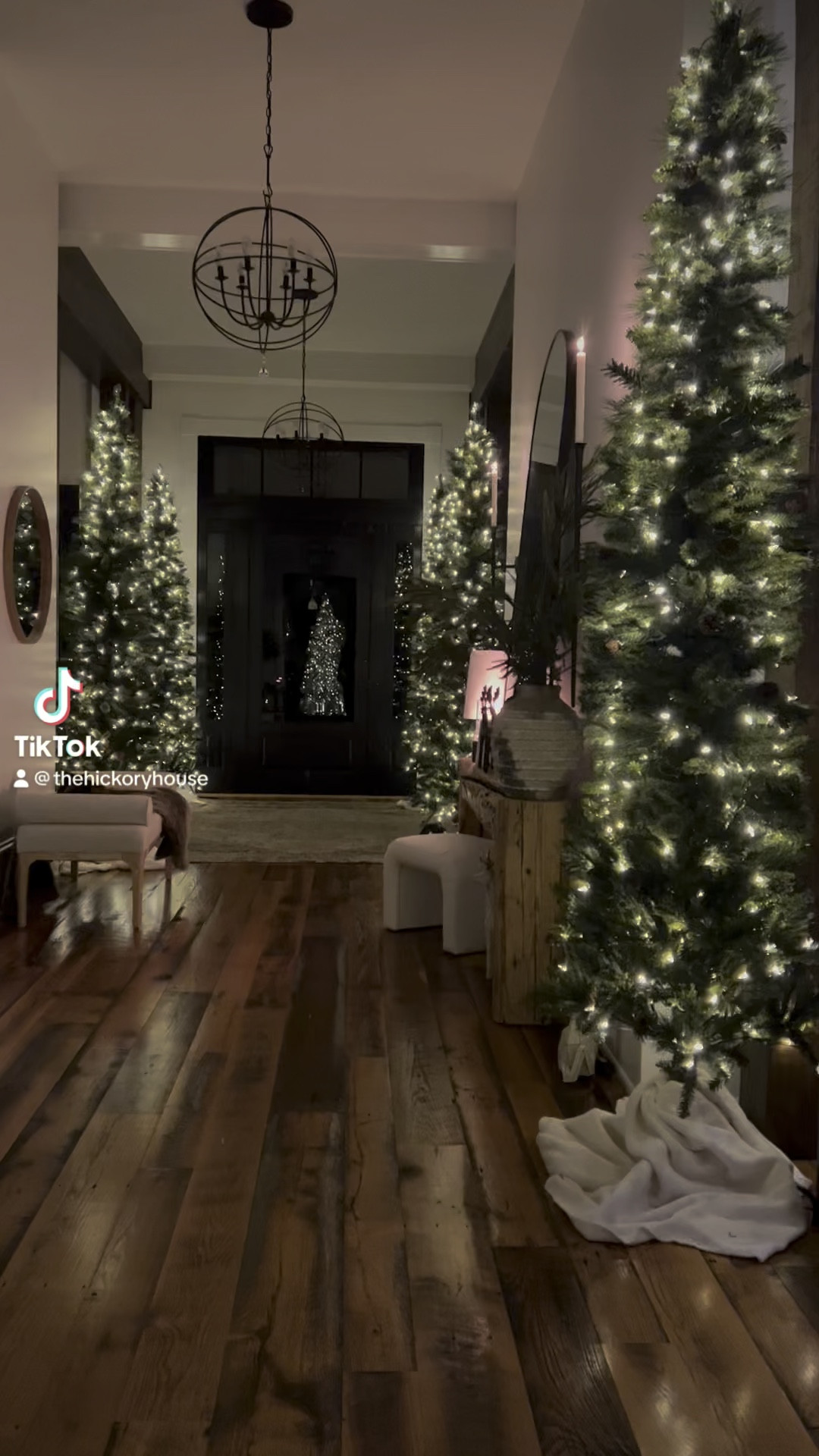 These slim 9’ trees are the perfect size! #home #homedecor #christmas #christmasdecor #entrywaydecor #cozychristmas #cats #catlover 

#LTKVideo #LTKHoliday #LTKhome