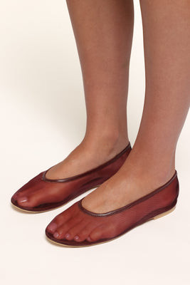 Evonne Mesh Flat - Burgundy | Petal & Pup (US)