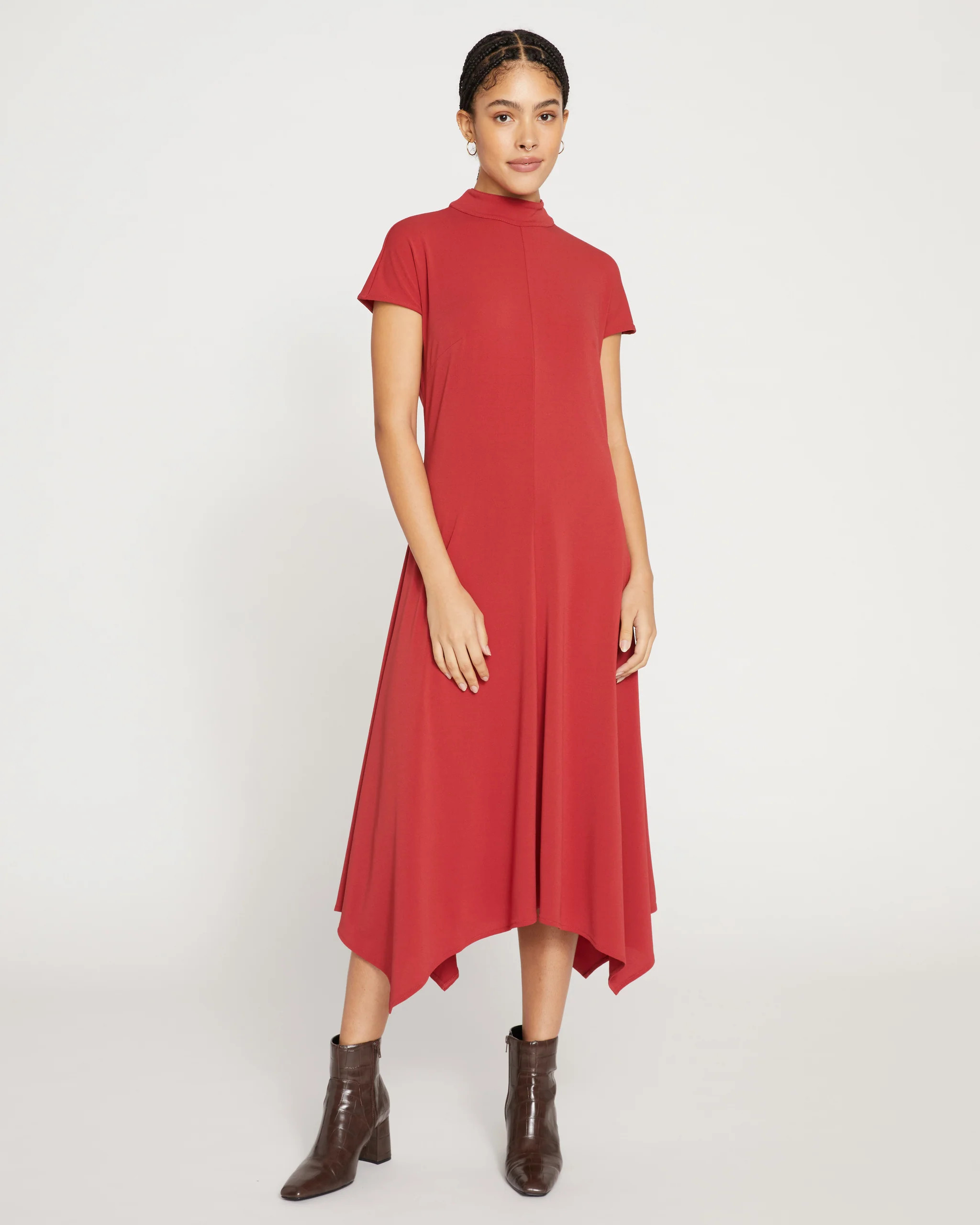 High Neck Bow Dress - Red | Universal Standard