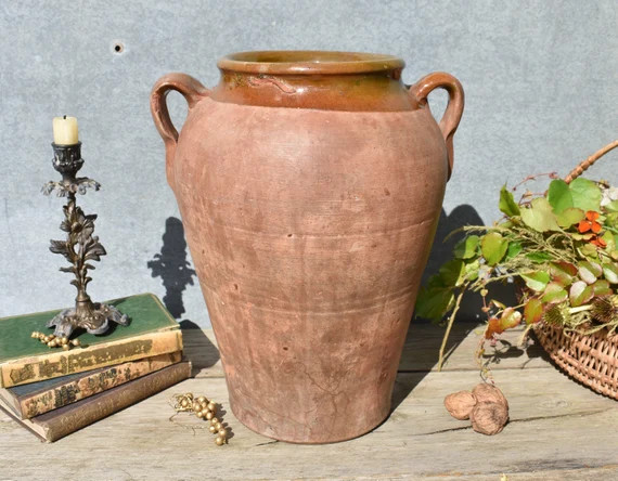 1900 Huge Confit Pot French Rustic Part Glazed Earthenware | Etsy | Etsy (US)