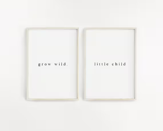 Grow wild little child, Boho nursery decor, Set of 2 nursery prints, botanical nursery print, Neu... | Etsy (US)