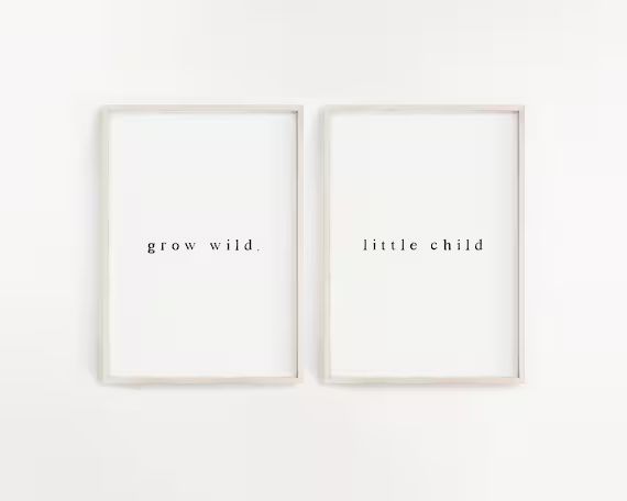 Grow wild little child, Boho nursery decor, Set of 2 nursery prints, botanical nursery print, Neu... | Etsy (US)