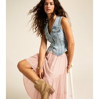 Women's Light Pink Chiffon Asymmetric Midi Skirt New Look | New Look (UK)