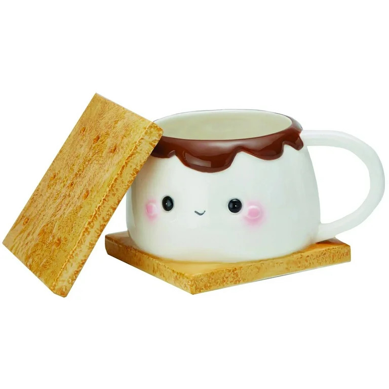 Streamline Imagined Marshmallow S'mores Ceramic Mug with Lid - Walmart.com | Walmart (US)