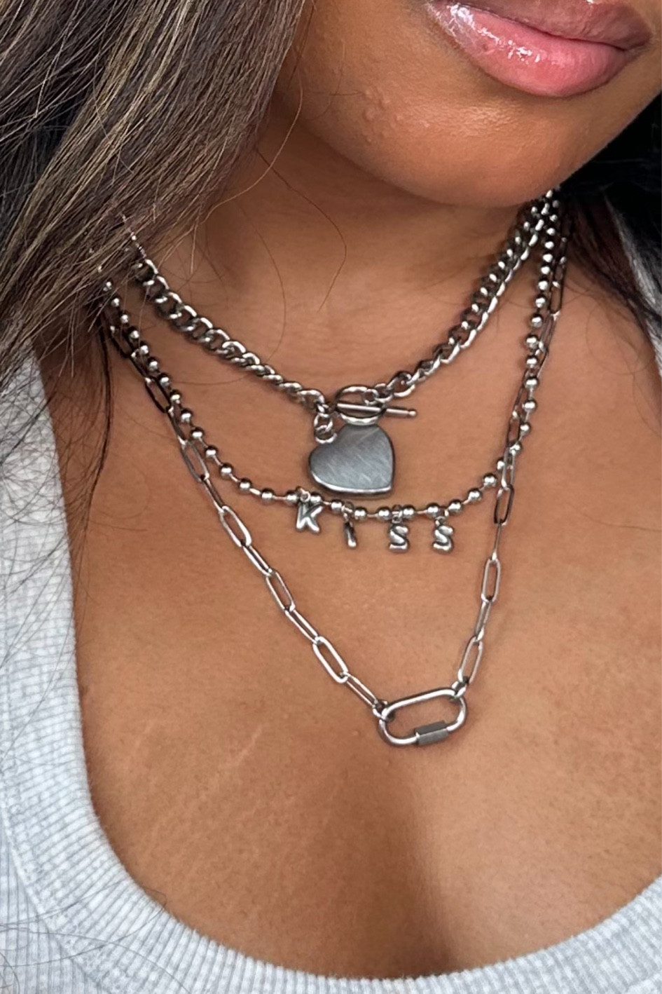 Silver Necklace Stack ⛓️🩶