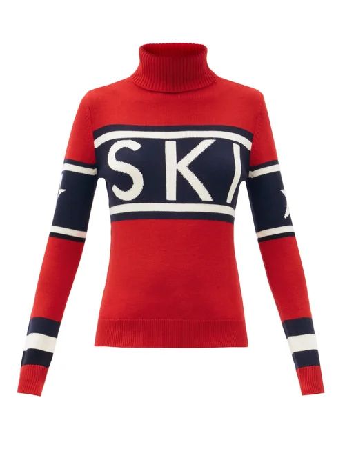 Perfect Moment - Schild Ski-jacquard Roll-neck Wool Sweater - Womens - Red | Matches (US)