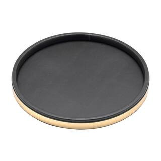 Kraftware Sophisticates 14 in. Serving Tray in Black w/Polished Brass-50030 - The Home Depot | The Home Depot