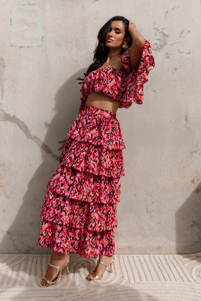 Carlotta Tier Midi Skirt - Multi | Petal & Pup (US)
