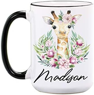 Giraffe Mug By Wimly – Personalized 15 oz or 11 oz Large Ceramic Mug – Cool Mugs – Cute Cof... | Amazon (US)