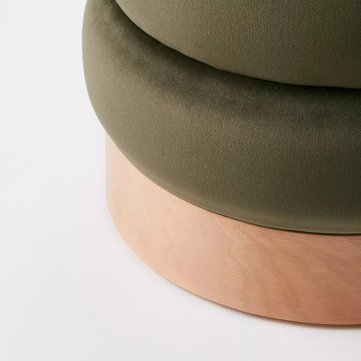 Clarkdale Channel Tufted Ottoman with Wood Base - Threshold™ designed with Studio McGee | Target