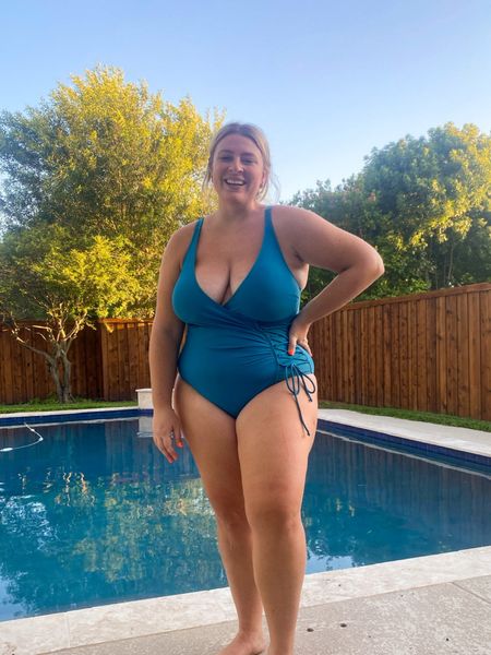 This is another of the plus size one piece bathing suits that I was super excited about that didn’t quite work for my large chest. There was some spillage on the sides and if I tried to raise up the ladies, they spewed out the neckline. The fabric is comfortable and the back is pretty good coverage. The straps on this swimsuit are adjustable.

This  Amazon one piece is $40, available in sizes L-4X and 1 color variation. I am wearing XL. #amazon #swimsuit #onepiece 

#LTKswim #LTKunder50 #LTKcurves