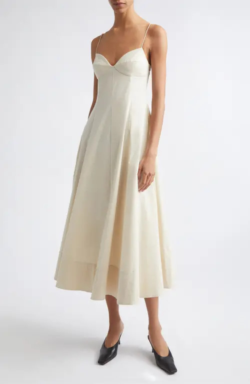 ST. AGNI Cotton Blend Cami Midi Dress in Porcelain at Nordstrom, Size Xx-Small | Nordstrom