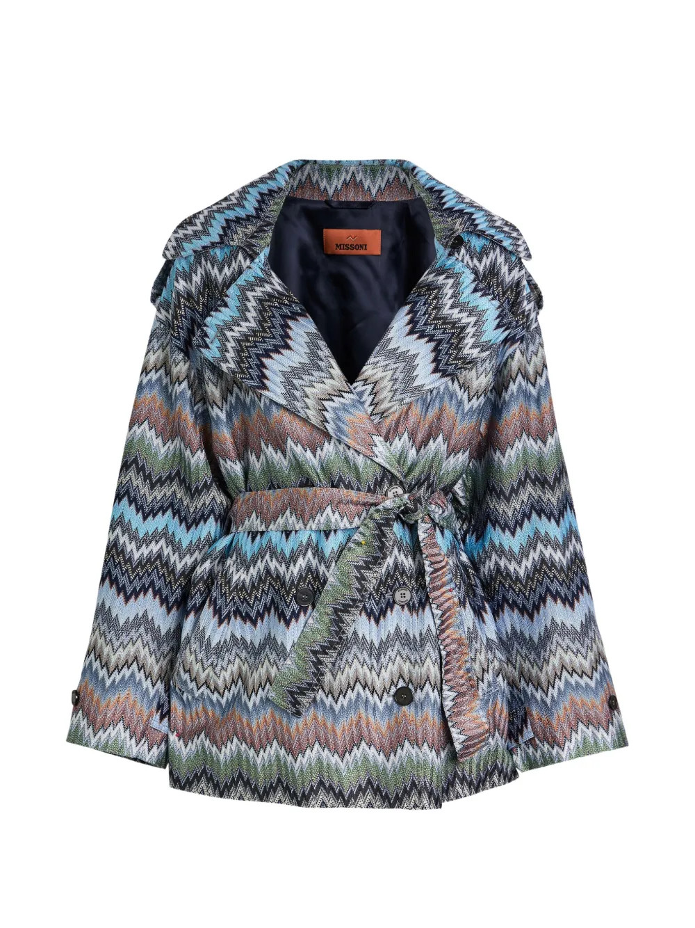 zigzag belted jacket | Farfetch Global
