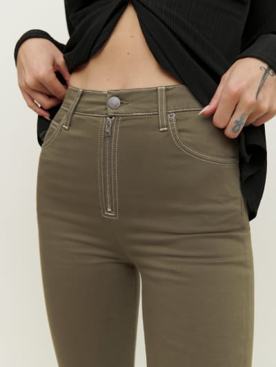 Toby Zip Front Ultra High Rise Bootcut Jeans | Reformation (Global)