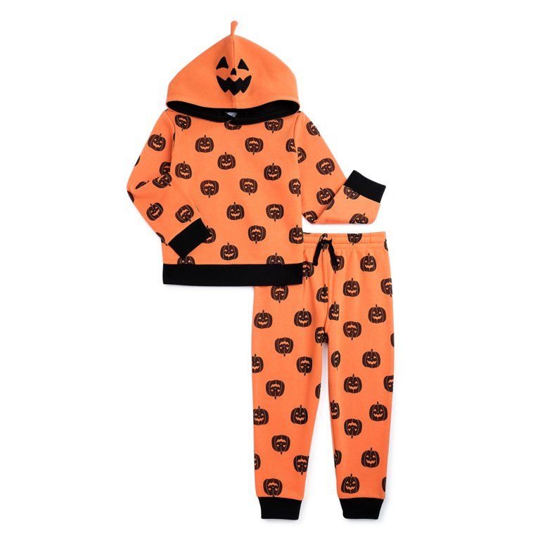 Halloween Way To Celebrate! Toddler Boy and Girl Unisex Hooded Outfit Set, 2-Piece, Sizes 2T-5T -... | Walmart (US)