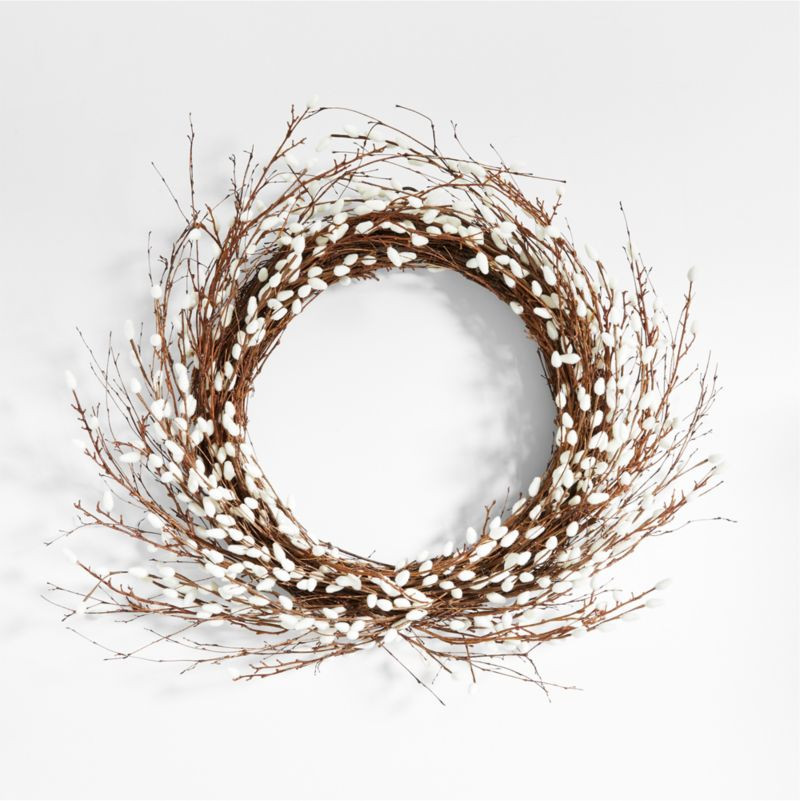 Faux Pussy Willow Wreath + Reviews | Crate & Barrel | Crate & Barrel
